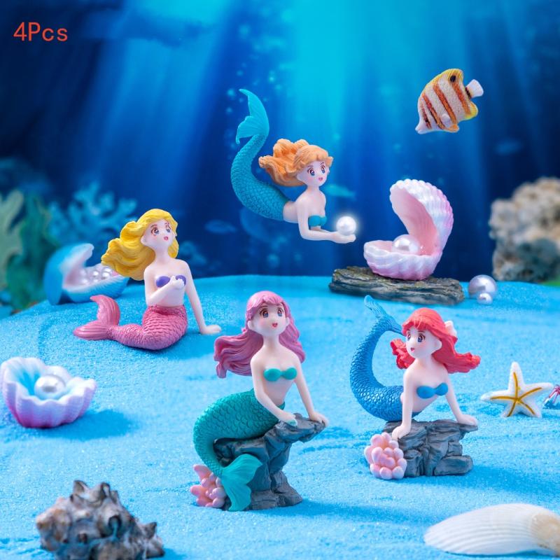 Aquarium Fish To Buy - 4 szt. Plastikowe ozdoby do akwarium