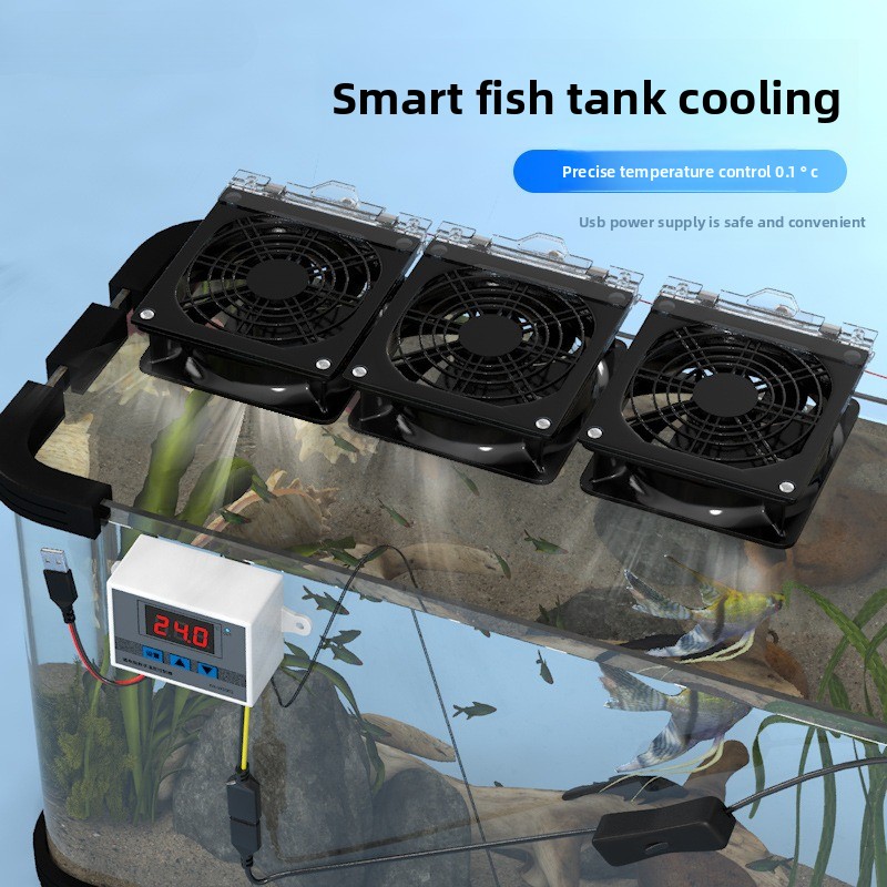 Aquarium Fish Cold Water - Inteligentny, cichy wentylator chłodzący USB do